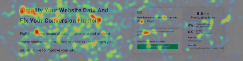 Landing page variation based on observation from heatmap data