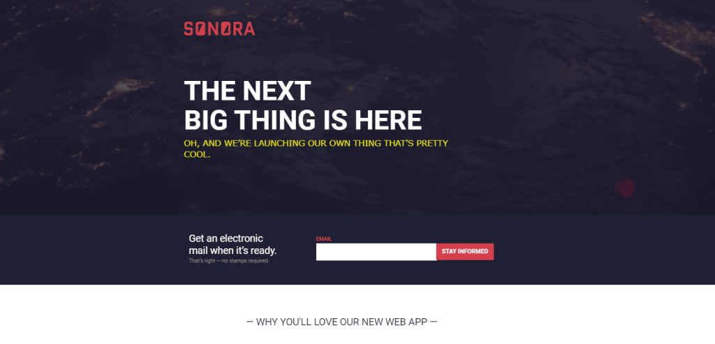 Songra Landing page
