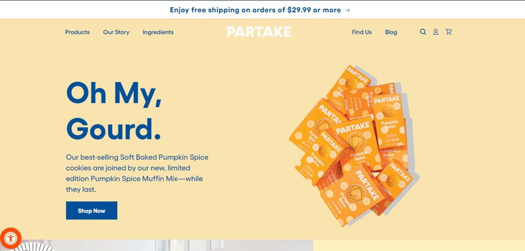 Partake Desktop Homepage 