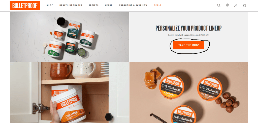 Bulletproof product page