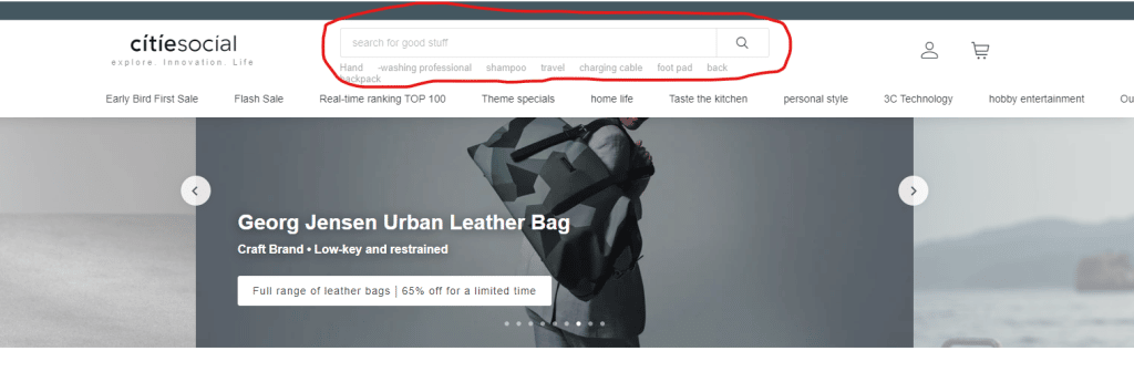 CitieSocial's landing page