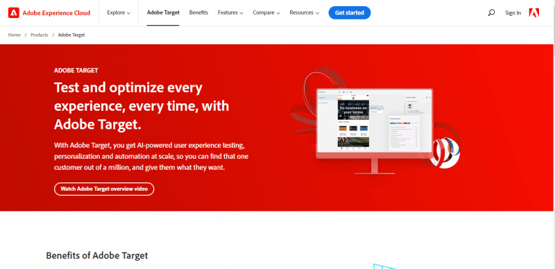 Adobe Target Landing Page