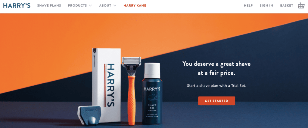 Harry's Landing Page