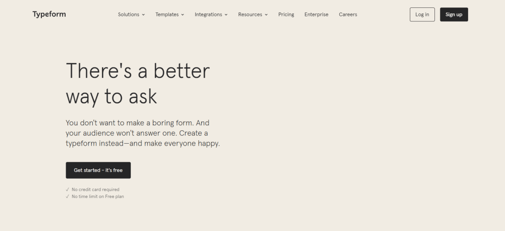 Typeform Homepage