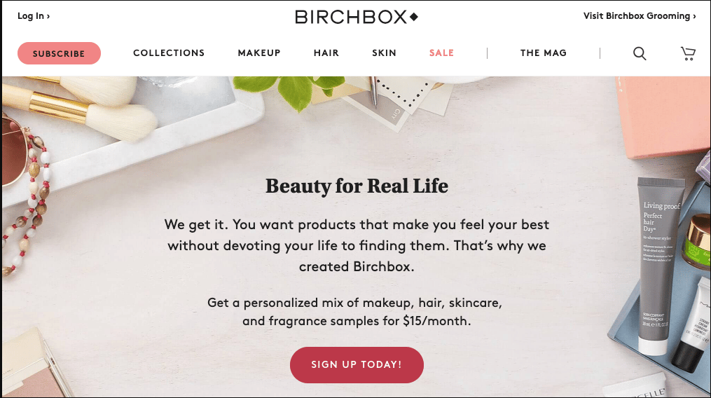 Birchbox Landing Page