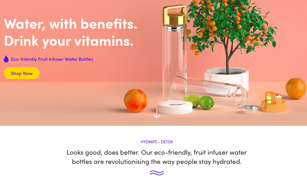 Drop Bottle Landing Page