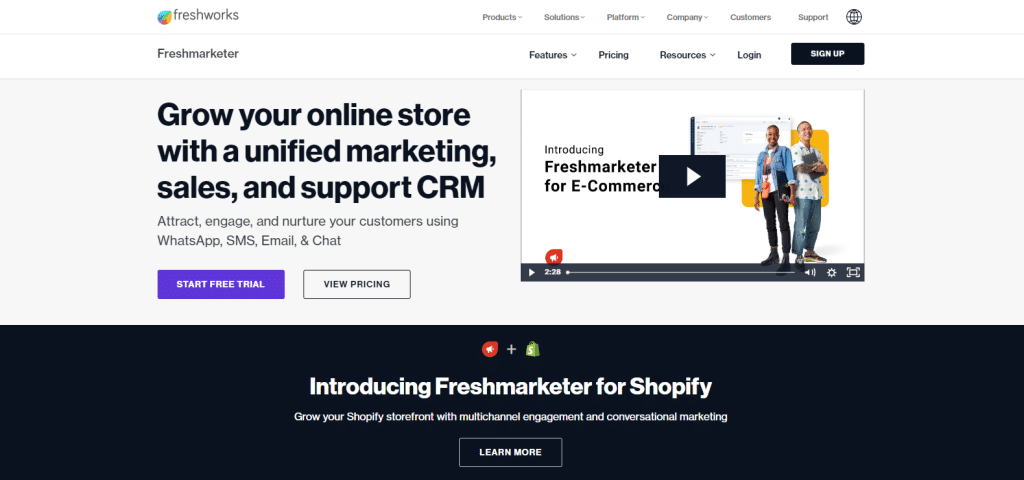 Freshmarketer Landing Page