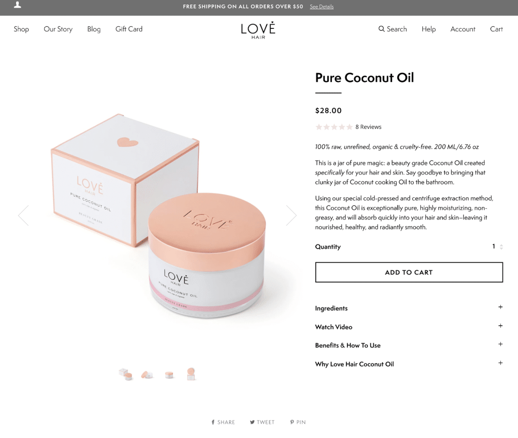 Love Product Description Page