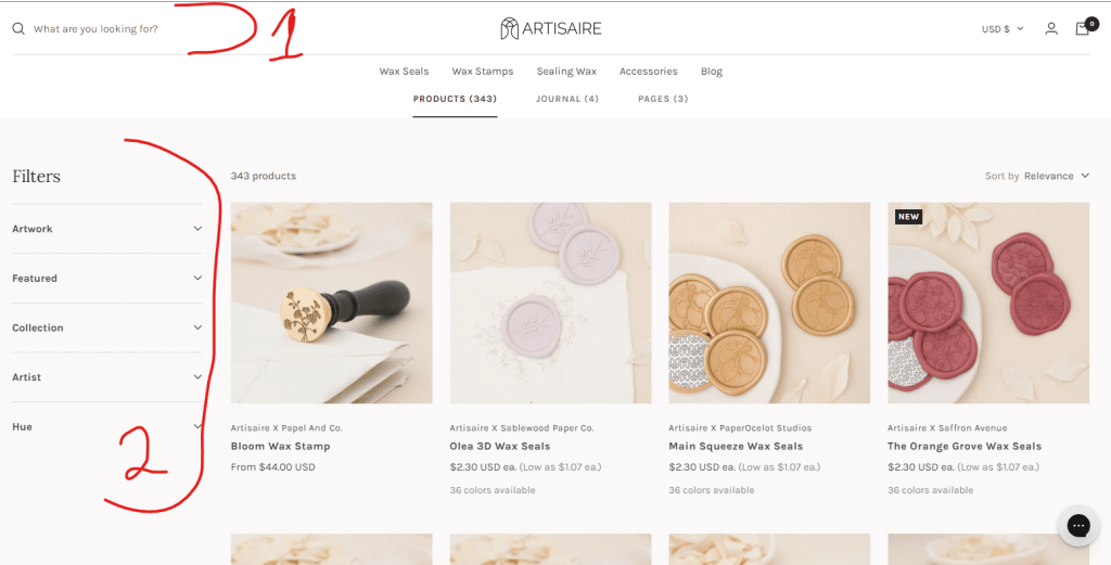 Artisaire Landing Page