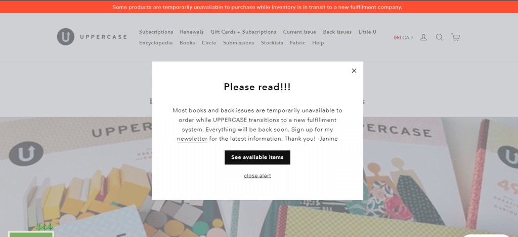 Upper Case Pop Up Message