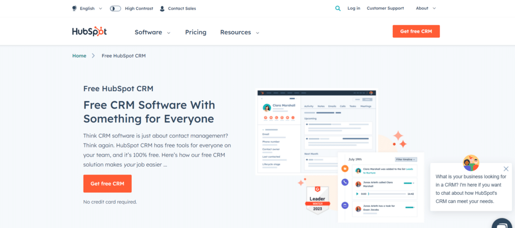 Salesforce CRM landing page