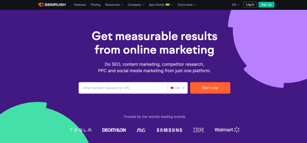 SEMRush Landing Page