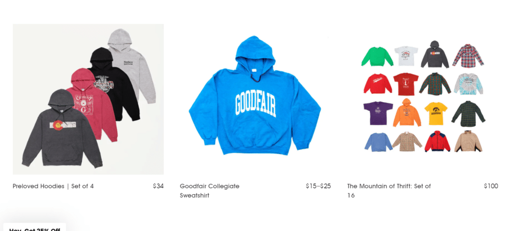 Product images on Goodfair featuring images against plain backgrounds