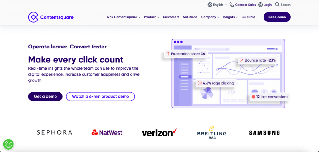 Contentsquare Landing Page