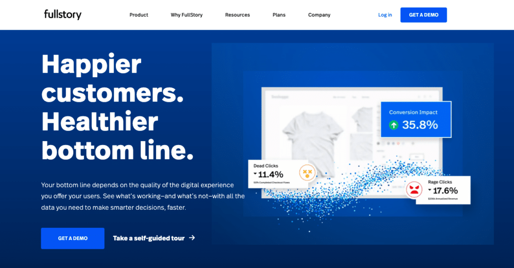 Fullstory landing page