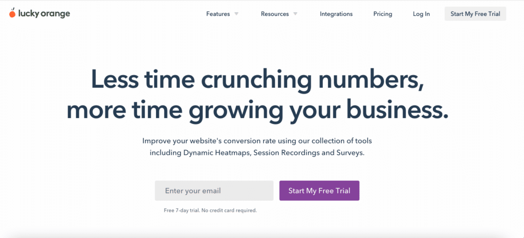 Lucky Orange Landing Page