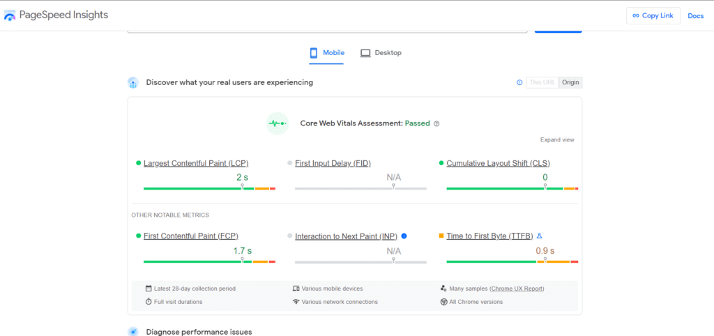 Google Pagespeed Insights