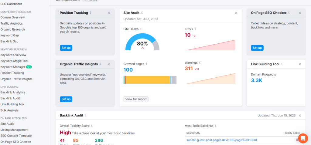 SEMRush Audit