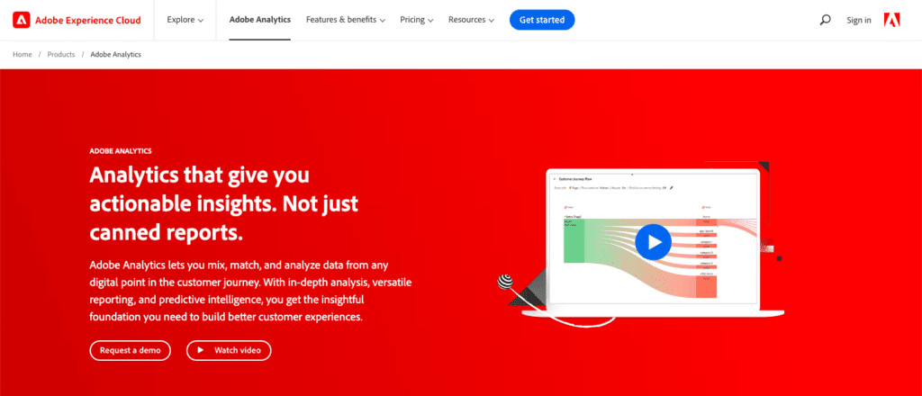 Adobe Analytics Landing Page